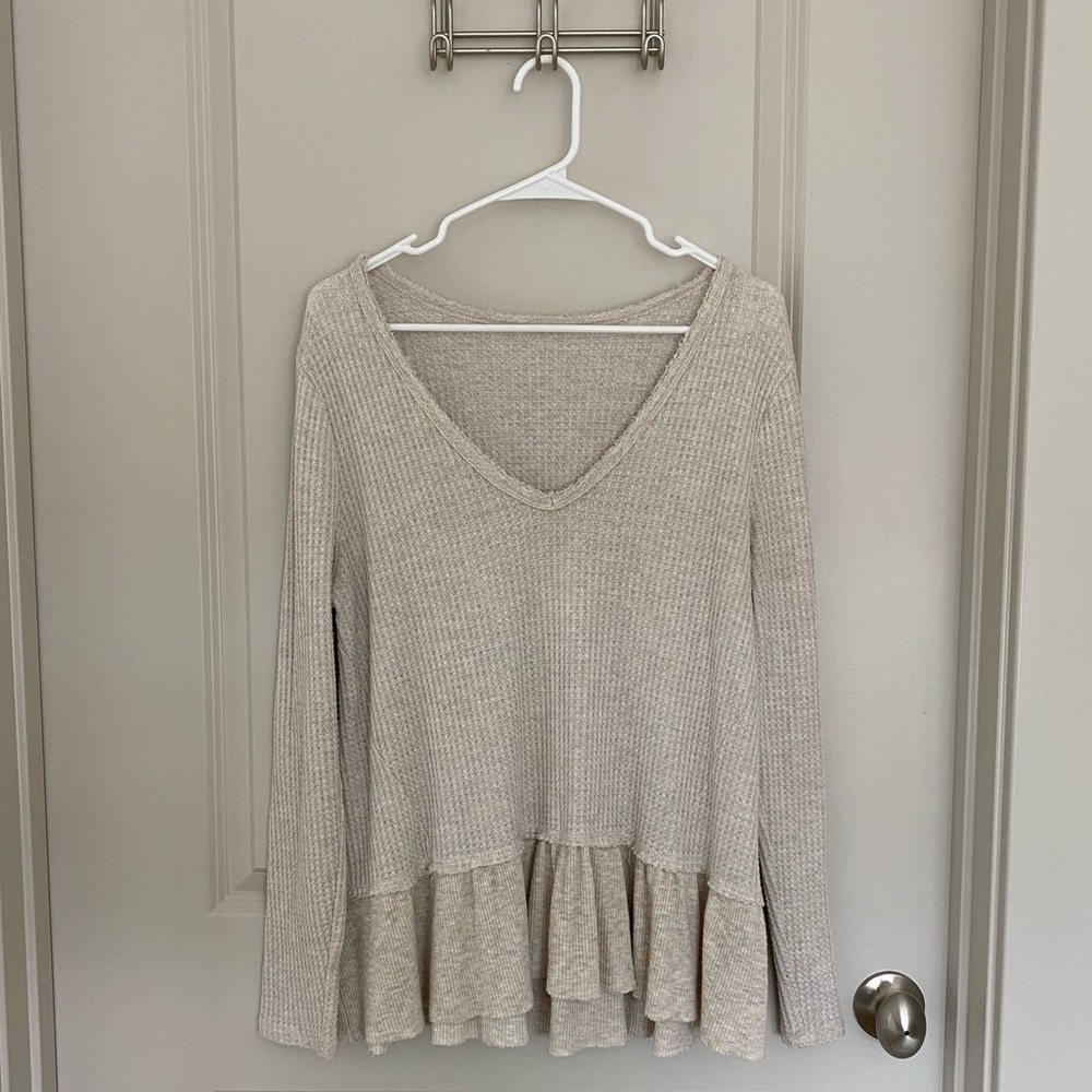 Cream waffle sweater